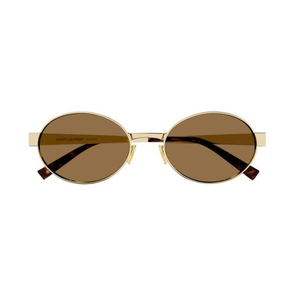 NWT SAINT LAURENT WOMEN GOLD SUNGLASSES - Picture 4 of 5